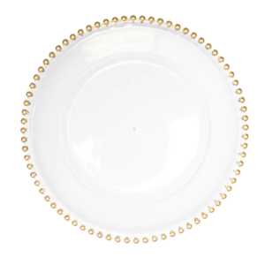 Gold Beaded Acrylic Charger Plate