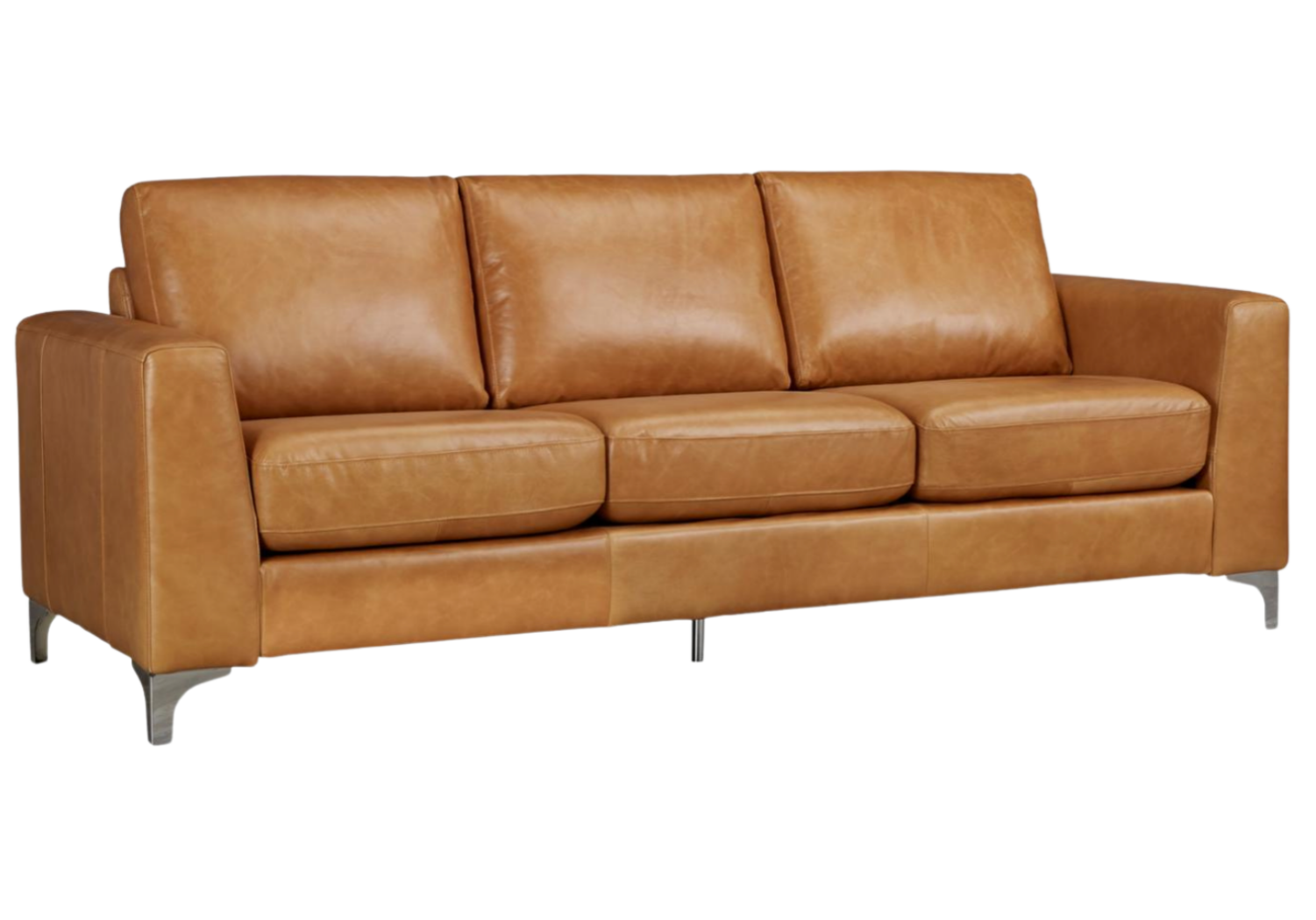 Emmy Tan Leather Sofa