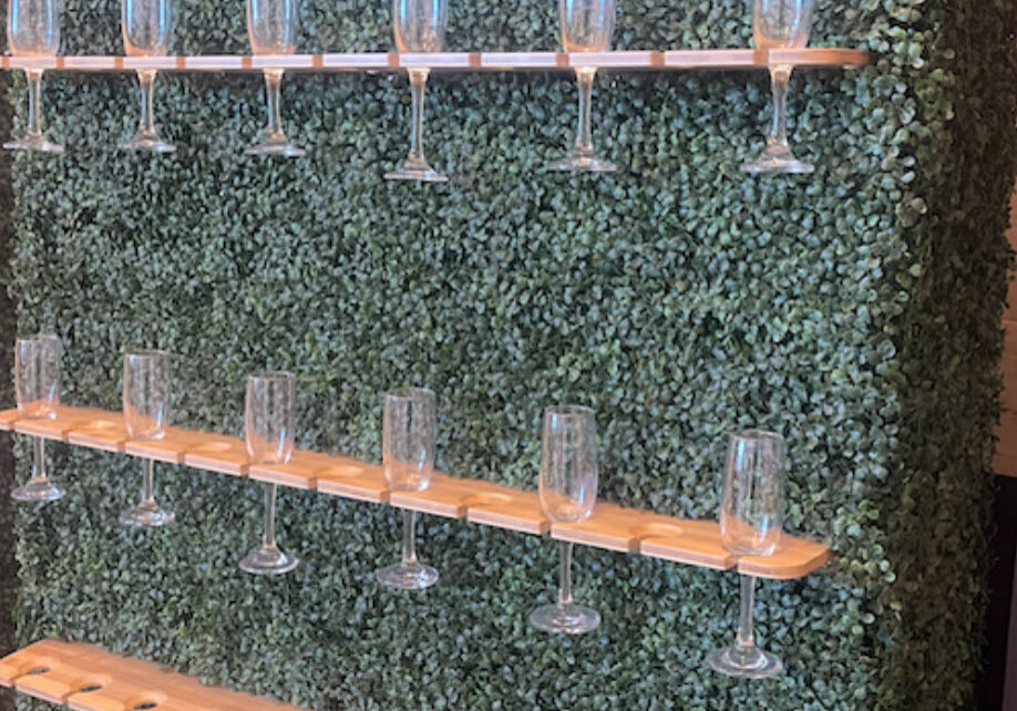 Wooden Champagne Hedge Wall